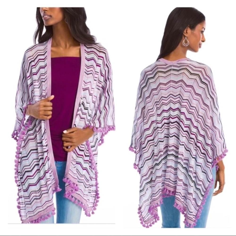 White House Black Market Purple Missoni Wrap Cardi